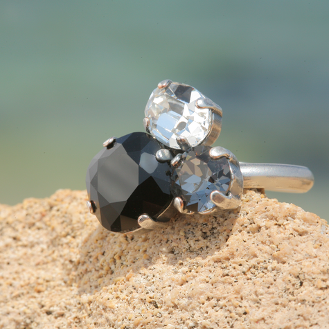 Silberner Ring TROIS rose pearl