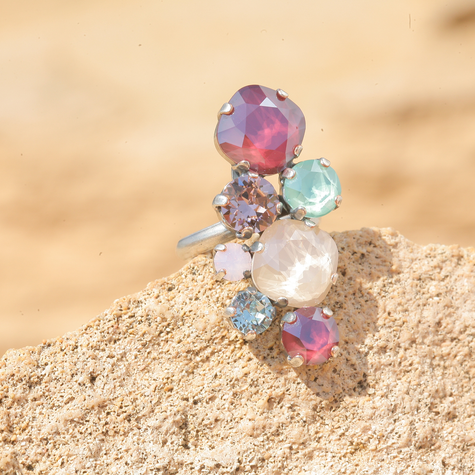 Silberner Ring NÎMES ivory red mix
