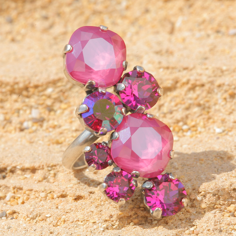 Silberner Ring NÎMES peony pink