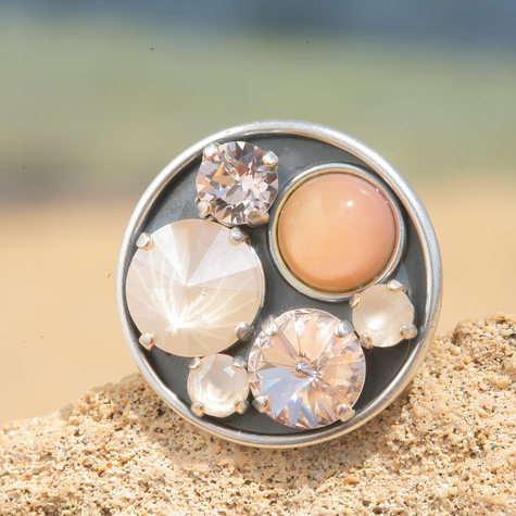 Silberner Ring SEVENTY ivory silk mix