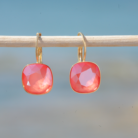 artjany Ohrhänger mit Kristallen  light coral