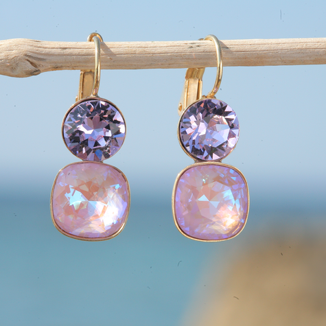 Goldener Ohrring SONSERRA  lavender deLite mix