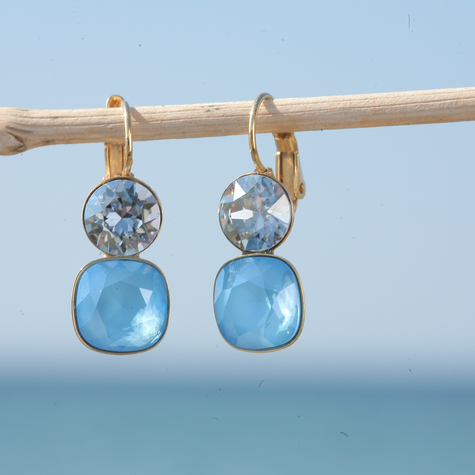 Goldener Ohrring SONSERRA summer blue mix