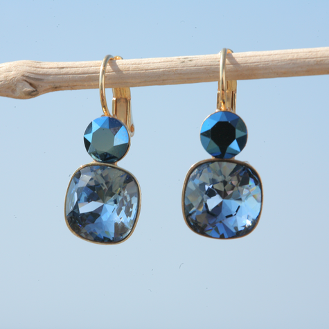 Goldener Ohrring SONPETITE metallic blue mix