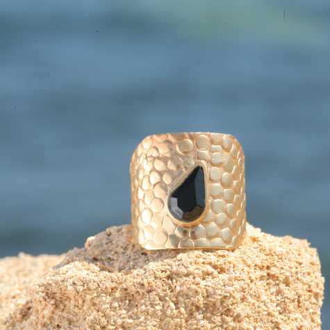 Goldener Ring GOUTTE jet