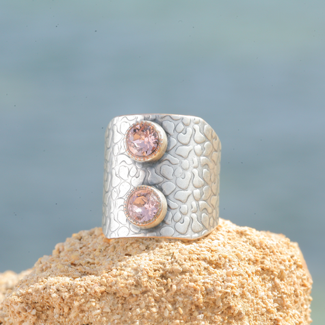 Silberner Ring 2MG  vintage rose