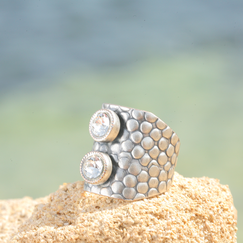 Silberner Ring 2MG crystal