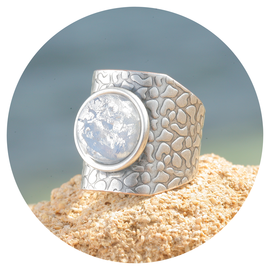 Silberner Ring SUN