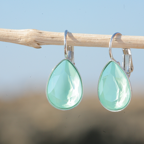 Silberner Ohrring LAGRIMA mint green