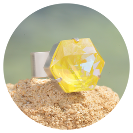 Silberner Ring HEXAGON