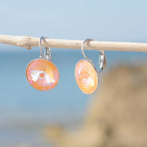 Silberner Ohrring RIVOLI K Peach deLite