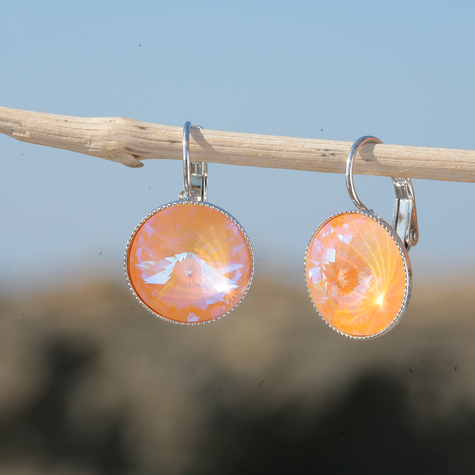 Silberner Ohrring RIVOLI G Peach deLite