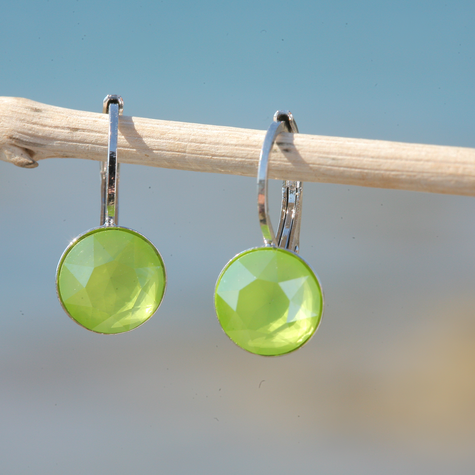 Silberner Ohrring CHATON Lime