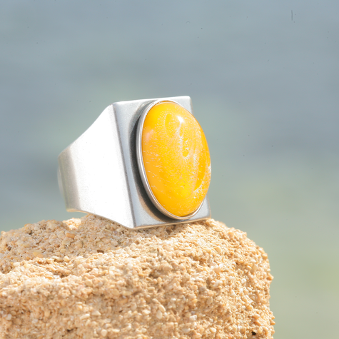 Silberner Ring MOVIDA  gelb patina