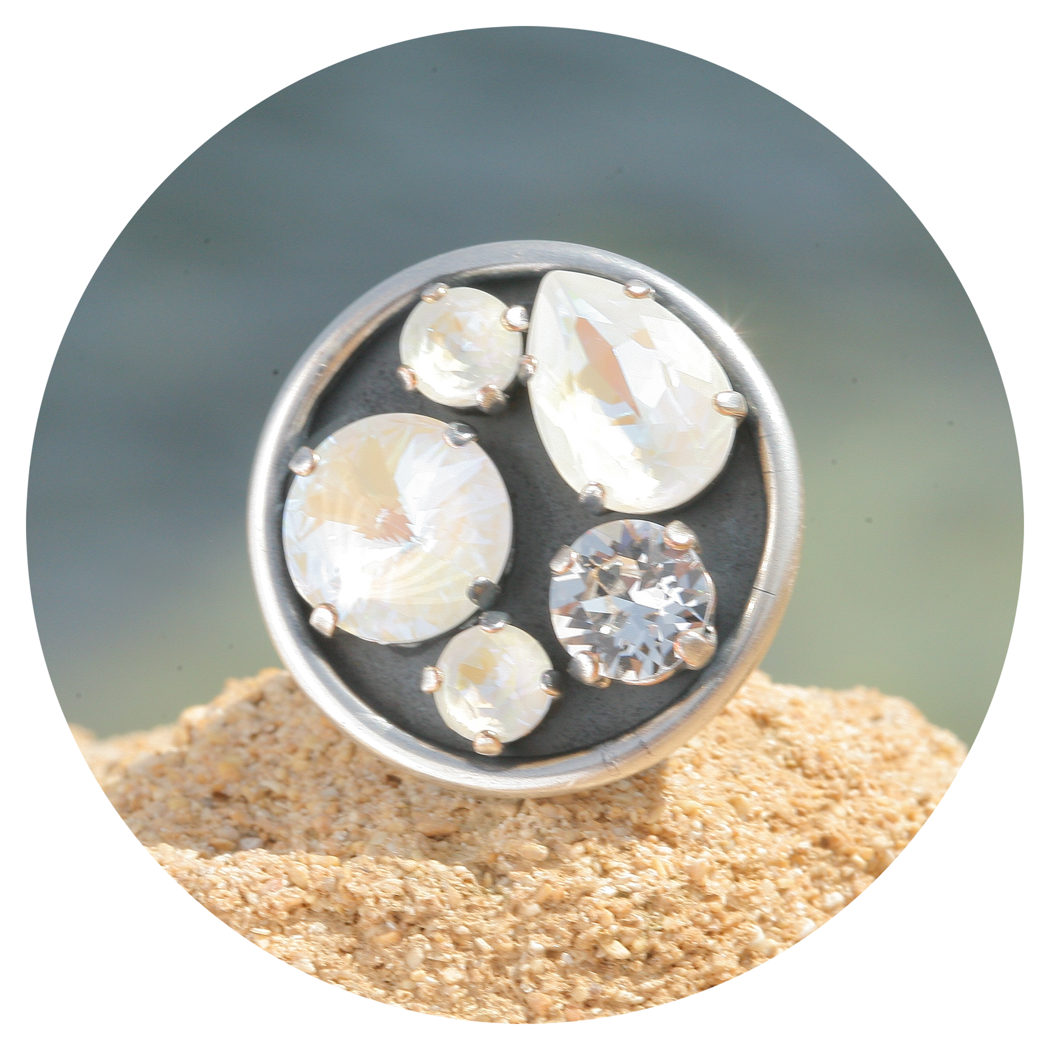artjany Ring mit crystals im grey deLite mix
