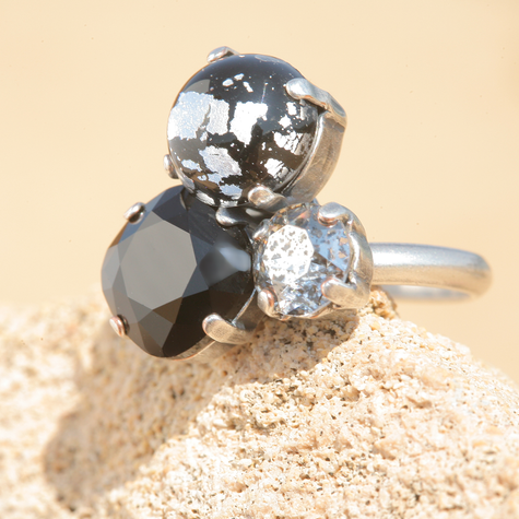 Silberner Ring TROIS12  black Patina