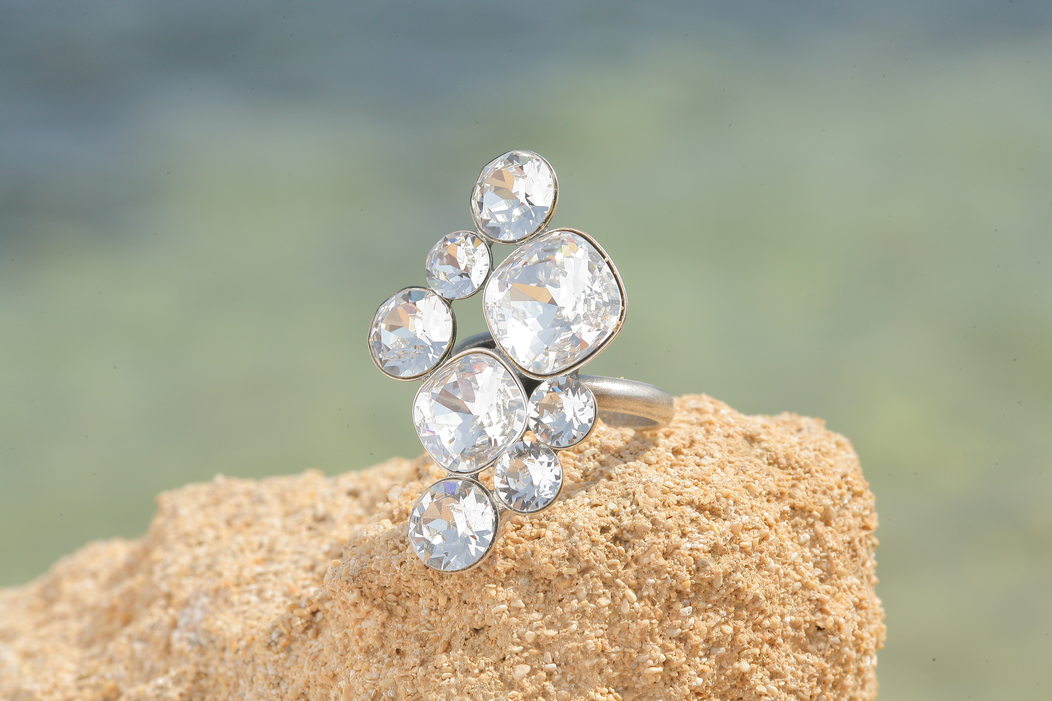 artjany Ring mit Kristallen in crystal