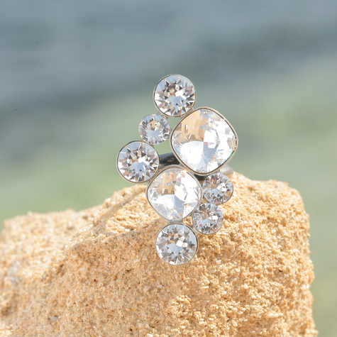 Silberner Ring MONA crystal