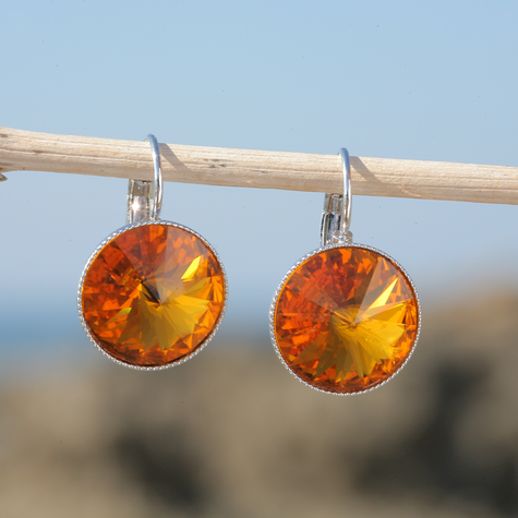 Silberner Ohrring RIVOLI G Topaz