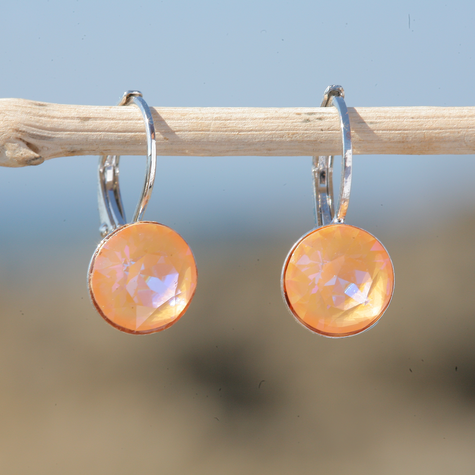 Silberner Ohrring CHATON peach