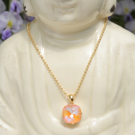 Goldene Halskette CARRÉ  peach deLite