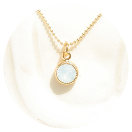 Goldener Anhänger A77  white opal