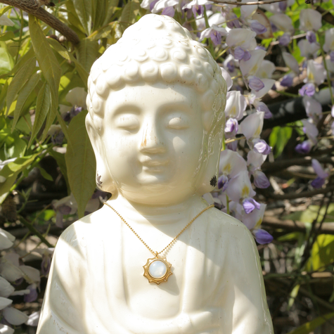 Goldene Halskette MANDALASTEIN