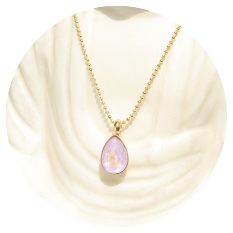 Goldene Halskette LAGRIMA lavender deLite