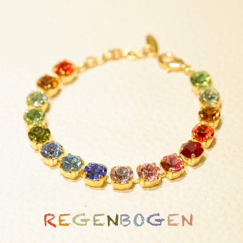 Goldenes Armband TENNIS Regenbogen