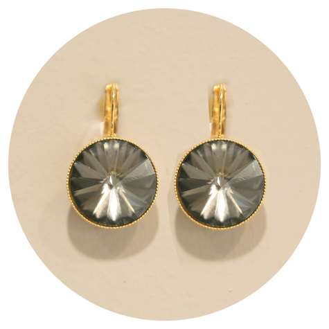 Goldener Ohrring RIVOLI XXL black diamond