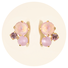Goldener  Ohrstecker TRI  Pastell  Amethyst Mix