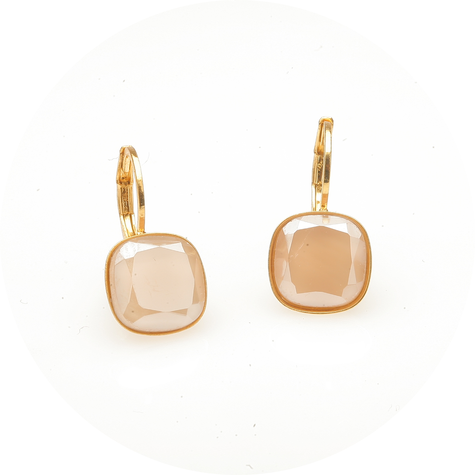 Goldener Ohrring CUSHION new ivory