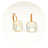 Goldener Ohrring CUSHION white opal