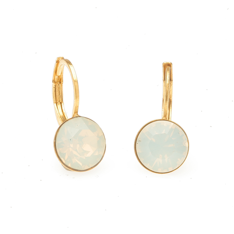 Goldener Ohrring CHATON white opal