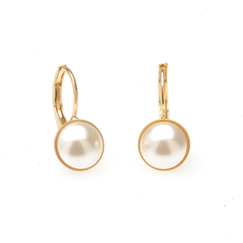 Goldener Ohrring CHATON white pearl