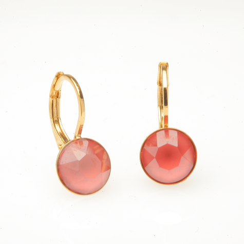 Goldener Ohrring CHATON cut light coral