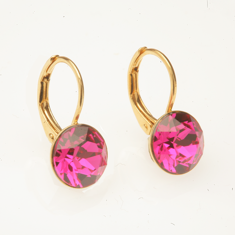 Goldener Ohrring CHATON cut fuchsia