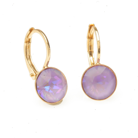 Goldener Ohrring CHATON cut violet