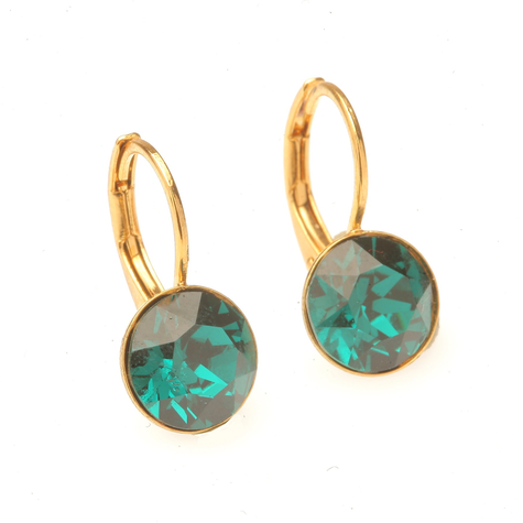Goldener Ohrring CHATON cut emerald
