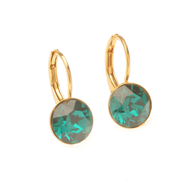 Goldener Ohrring CHATON cut emerald