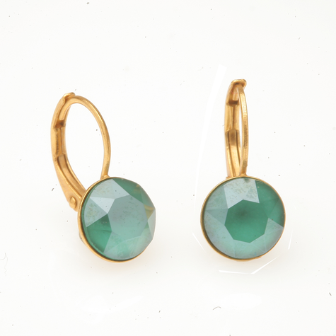 Goldener Ohrring CHATON cut royal green