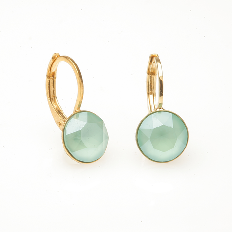 Goldener Ohrring CHATON cut mint green