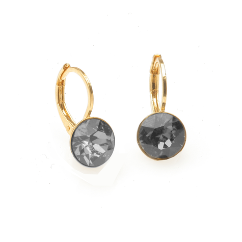 Goldener Ohrring CHATON cut black diamond