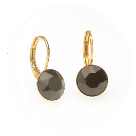 Goldener Ohrring CHATON cut jet
