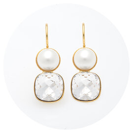 Goldener Ohrring SONSERRA white pearl