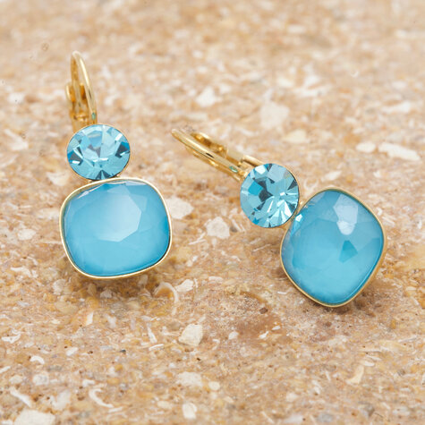 Goldener Ohrhänger SONPETITE aqua summer mix