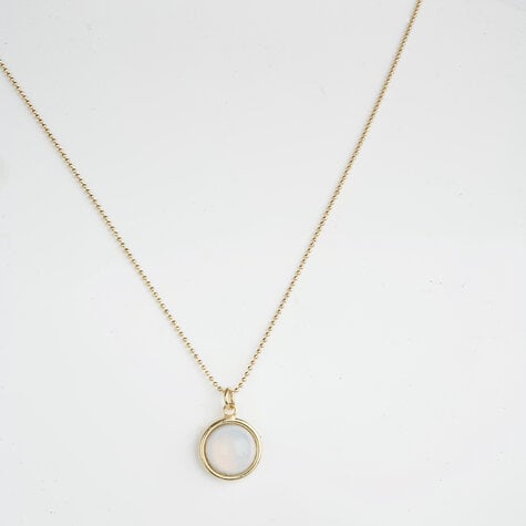 Goldene Halskette SOL white opal