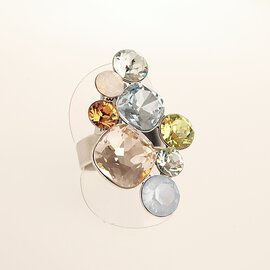 Silberner Ring  Pastell mix