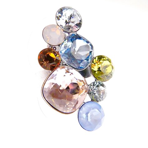 artjany Ring mit Kristallen in einem Pastellmix