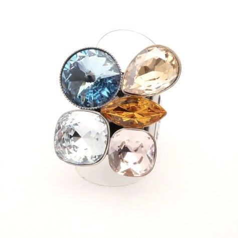 Silberner Ring PICAG vintage blaubraun mix